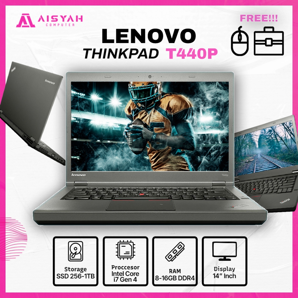 Lenovo Thinkpad T440p / Core i7 Gen 4 / Ram 8GB SSD 256GB / Second Original Mulus FULLSET BERGARANSI