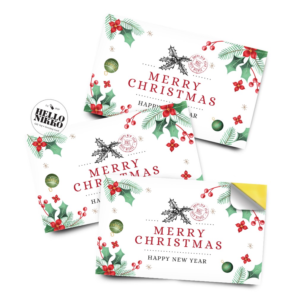

Christmas Classic Red Sticker - Hang tag kartu ucapan kado sticker hampers parcel box dus ultah natal christmas cny ramadan lebaran