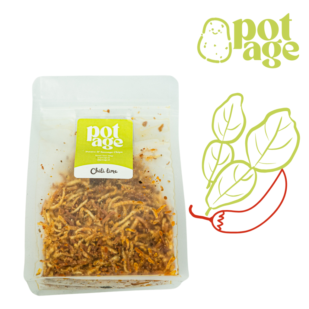 

Potage.id | Keripik Kentang Kering Kentang Sosis Mustofa 100 gr (Chili Lime) Lauk Kering Praktis Camilan Snack