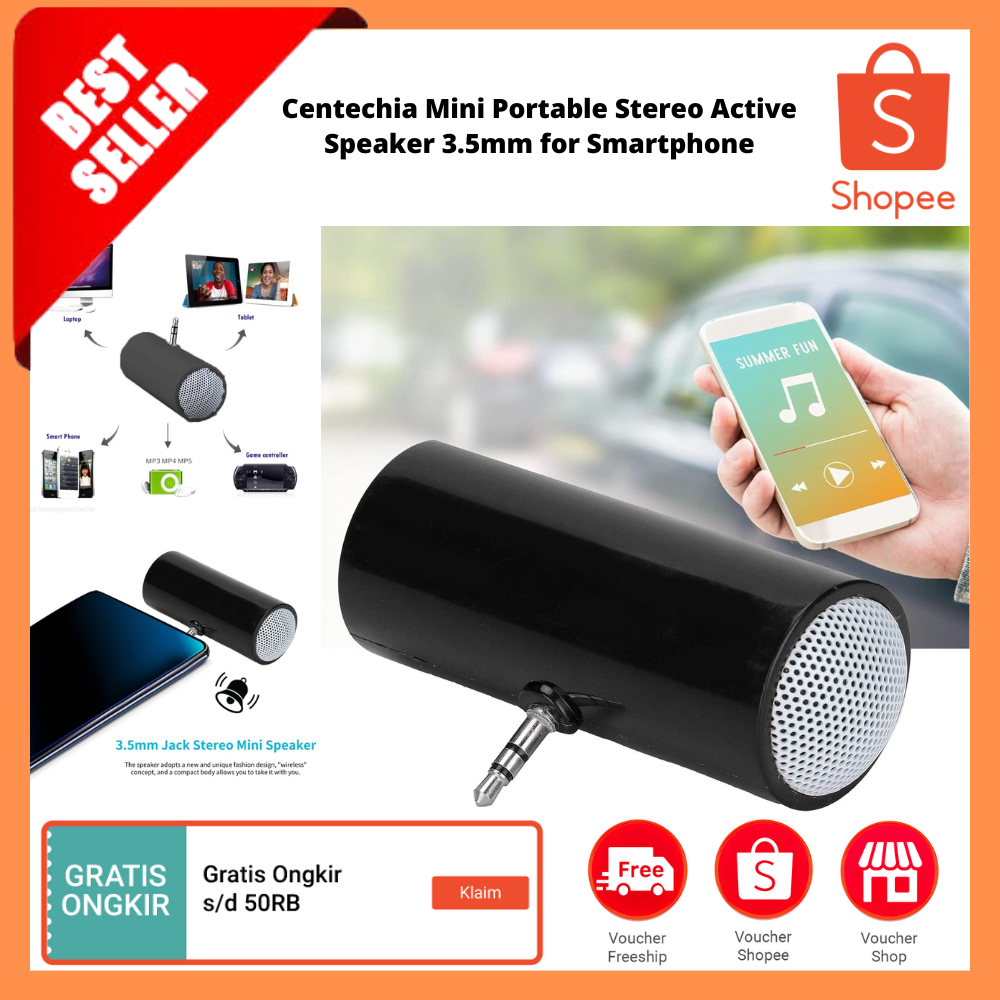 Mini Portable Stereo Active Speaker 3.5mm for Smartphone / Speaker Mini Stereo Jack Pemutar Musik