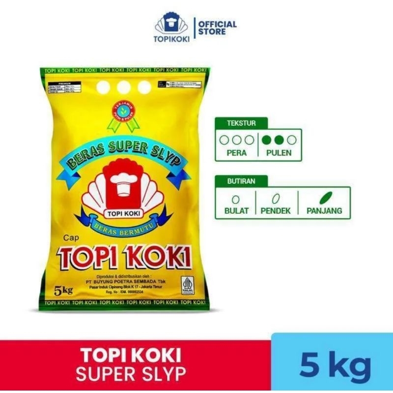 

Topi Koki Slyp Kuning Beras 5 Kg