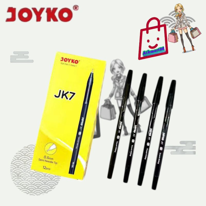 

( PER KOTAK ) Ballpoint / Pulpen Joyko JK-7 0.5 mm