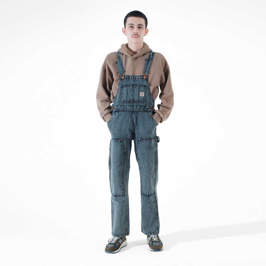 KF7 ego  Overall Caenter Double Knee Denim Loose Straht Snow Lht Black OVA1C