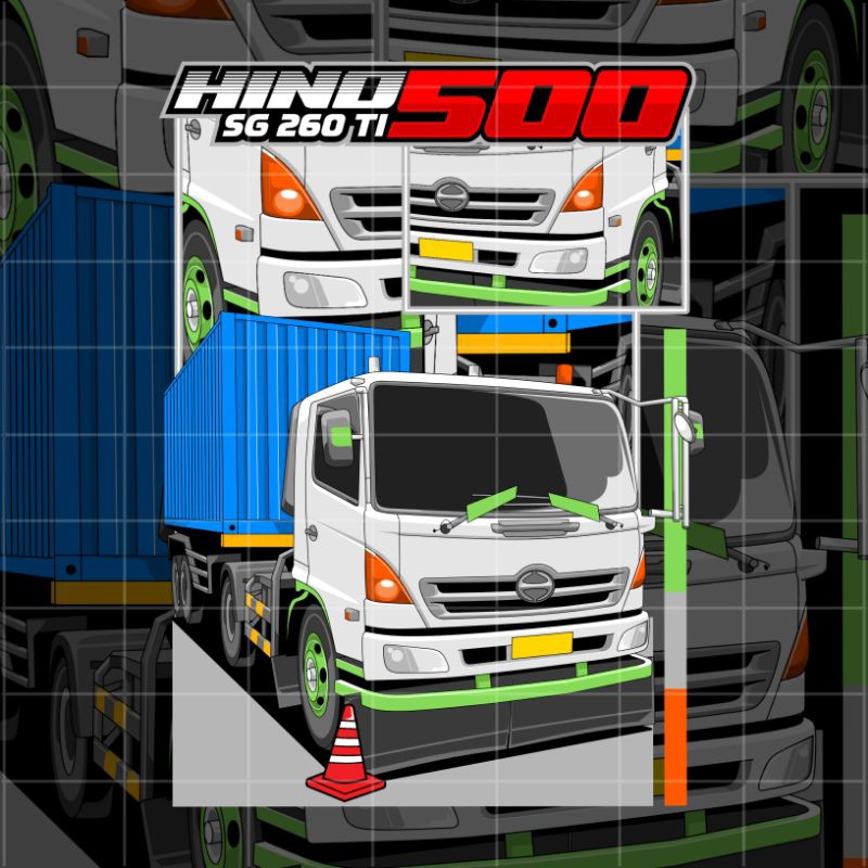 kaos truck hino ti trailer