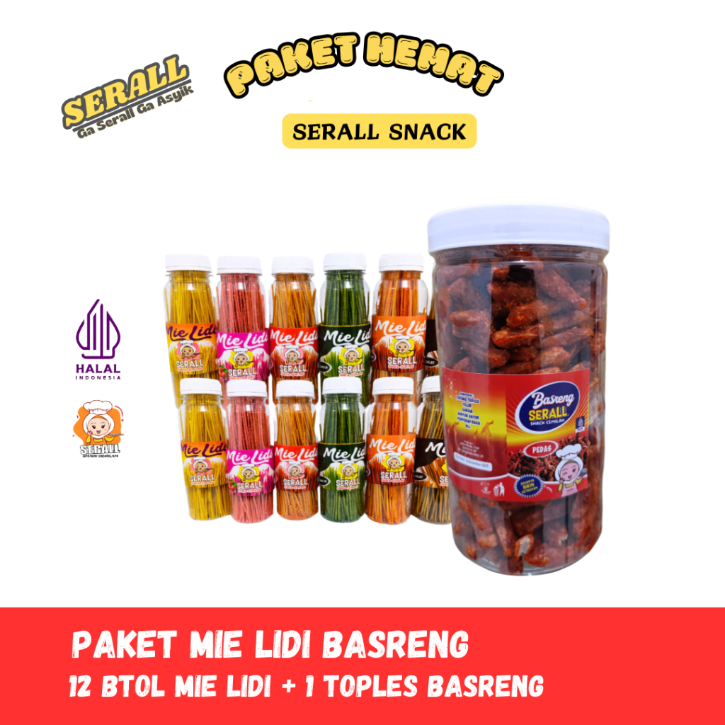 

SERALL PAket Hemat Basreng Mie Lidi 12 Botol 1 Toples Basreng Super Murah