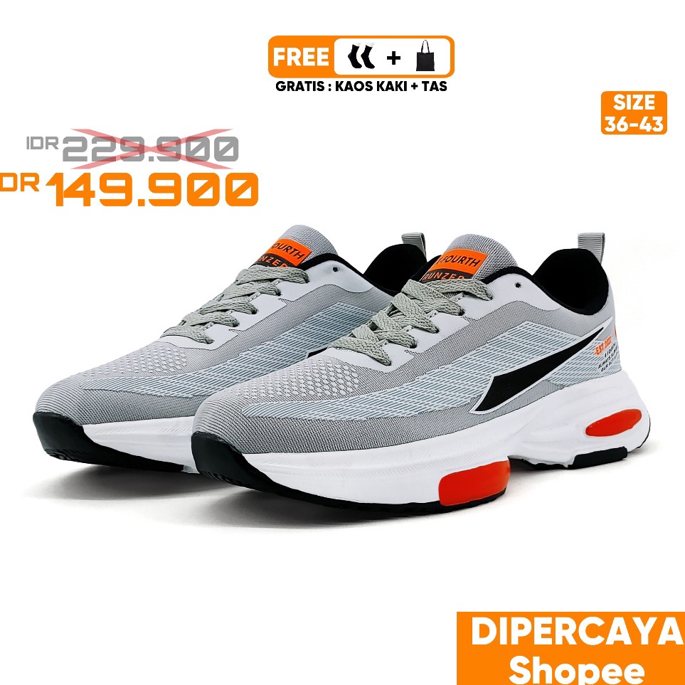 Kirim Sekarang  SEPATU OLAHRAGA PRIA DAN WANITA XFOURTH RUNZER SEPATU LARI SENAM DAN GYM 224 TERBARU