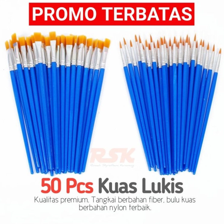 

Serba Irit 5 Pcs Kuas Flat Round Kuas Lukis Paint By Number Kuas Lukis Sterofoam Kuas Cat Air Koas Acrylic Kuas Nylon Import