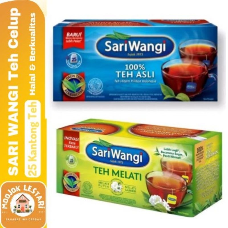 

SARI WANGI Teh Hitam/Teh Melati Celup isi 25 kantong/Tea Bag murah Harum Halal