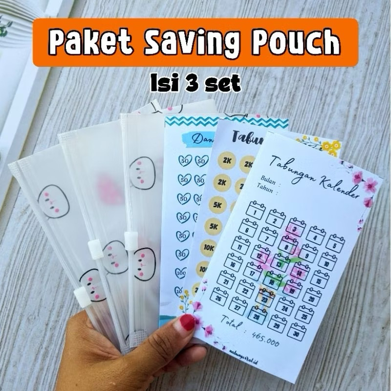 

Set 3 pouch menabung