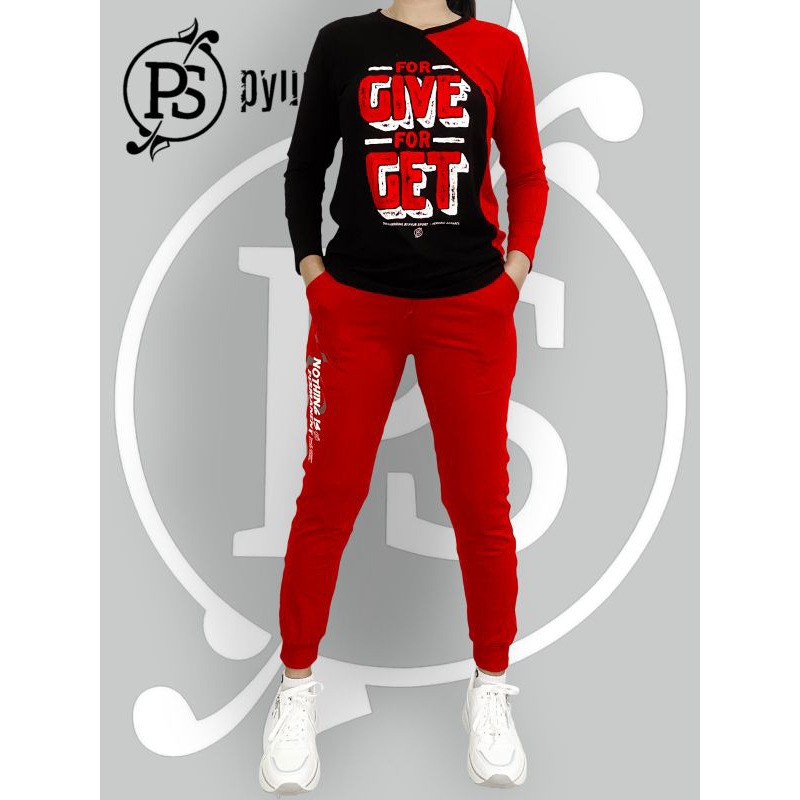 PYURSPORT Setelan joger panjang/baju senam zumba aerobik/celana olahraga