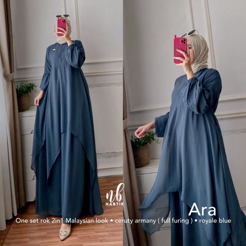 ARA SETELAN ONE SET GAMIS MALAYSIAN SETELAN CERUTY ORIGINAL NABTIK TERMURAH LD 110