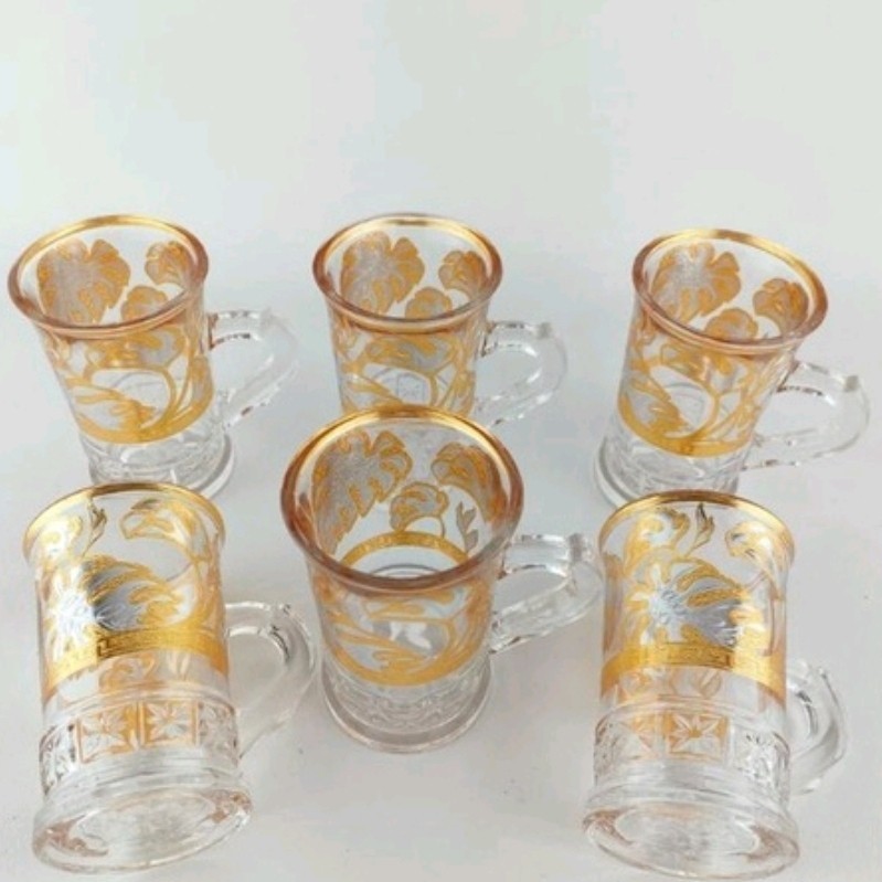 Gelas sahi tea set gelas arab timur tengah tanpa tatakan @6 pcs