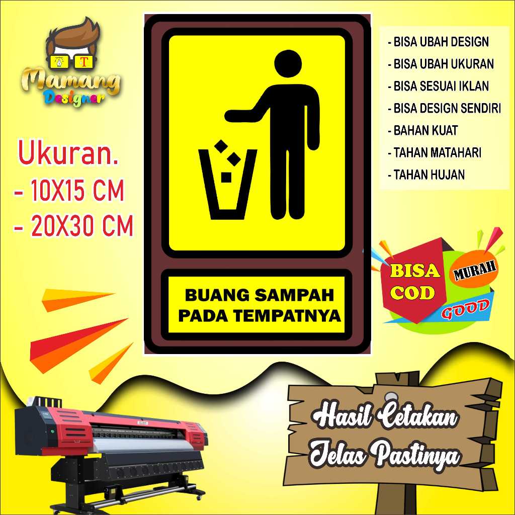 

Cetak Sticker Untuk Kebersihan Buang Sampah Kuning