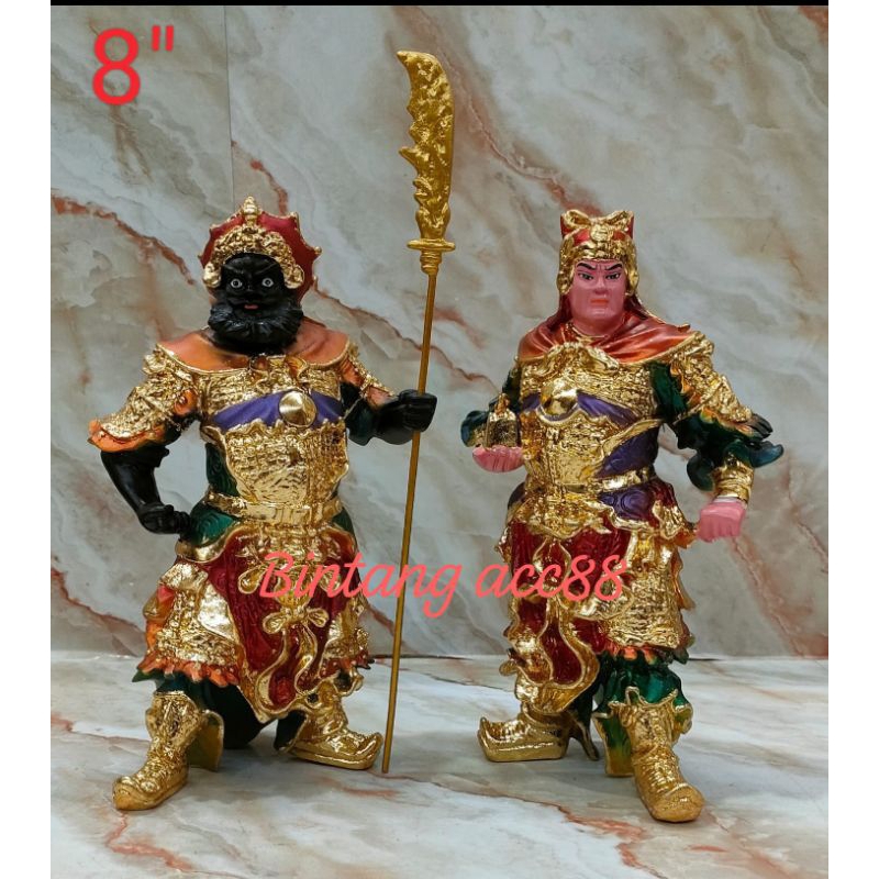 patung dewa pengawal kwan kung/ kwan kong -  fiber - 8inch