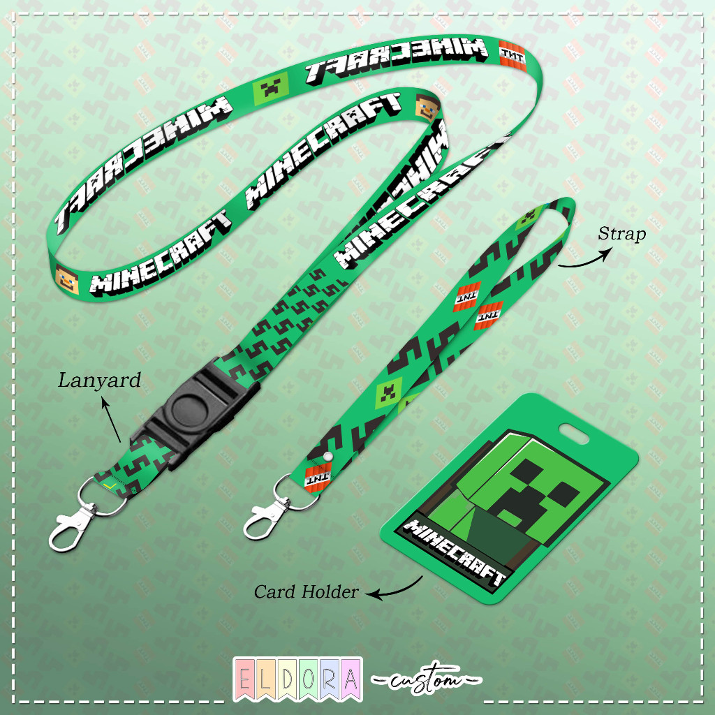 

[LANYARD] Strap id card holder Minecraft set gantungan kunci - tali hp - tempat kartu - name tag