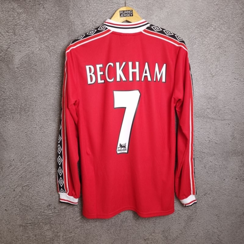 Jersey Retro Manchester United Home 1998 + Nameset Beckham