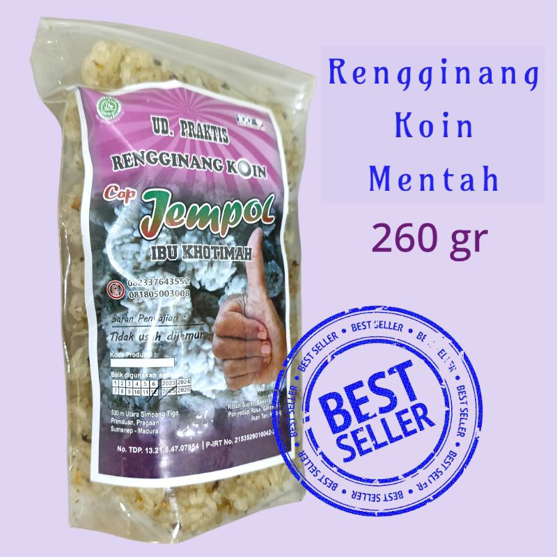 

Rengginang Mentah Super (koin) Cap Jempol Best Seller Khas Prenduan Madura Kemasan 260 gr Tanpa Jemur /Langsung Goreng