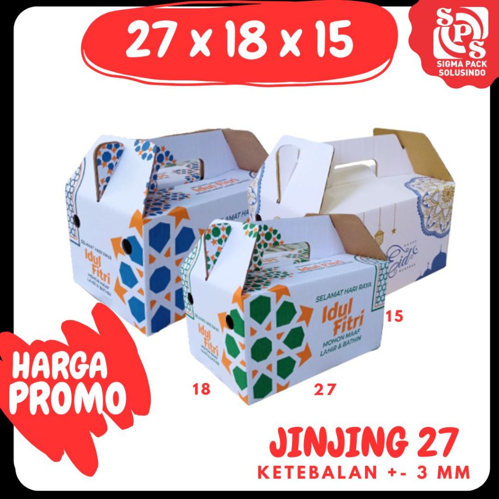 

Box 27x18x15 (Jinjing) Gable Box Kardus Packing/Polos/buah/hampers Lebaran