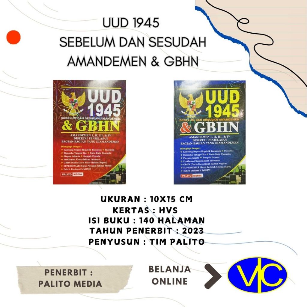 UUD 1945 GBHN KECIL (10X15) - Palito Media