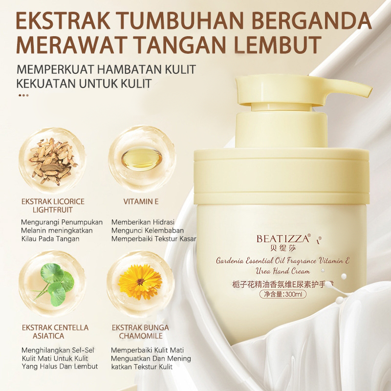 Krim Tangan Pemutih - Cream Pelembut Tangan Kering, Keriput & Kasar, Aroma Melati, 300ml dengan Vita