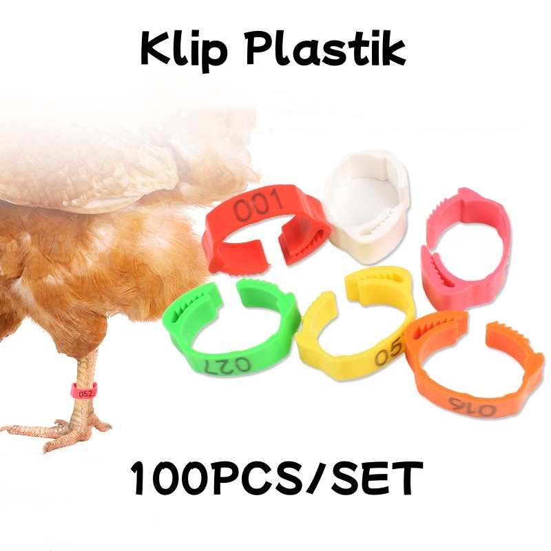 Wil 100PCS/SET Cincin Kaki Ayam Tanda Unggas Gesper Cincin Kaki Unggas