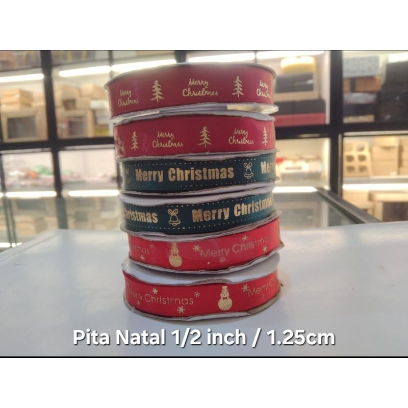 

1 rol Pita Satin Natal Merry Christmas Happy New Year