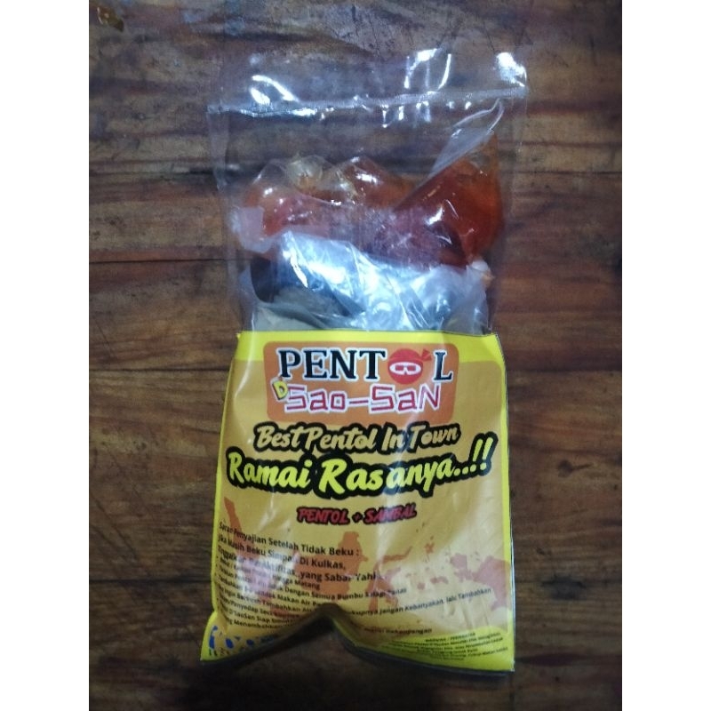 

Pentol D'SaoSan Simpel Pack, Isi 11 Pcs Pentol Dengan Saus D'SaoSan dan Sambal