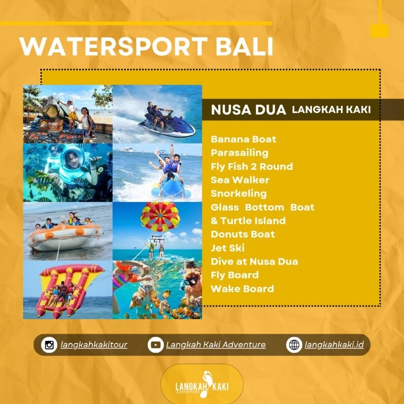 WATERSPORT BALI BY LANGKAH KAKI (JET SKI, PARASAILING, SNORKELING, SEA WALKER, FLY FISH, BANANA BOAT