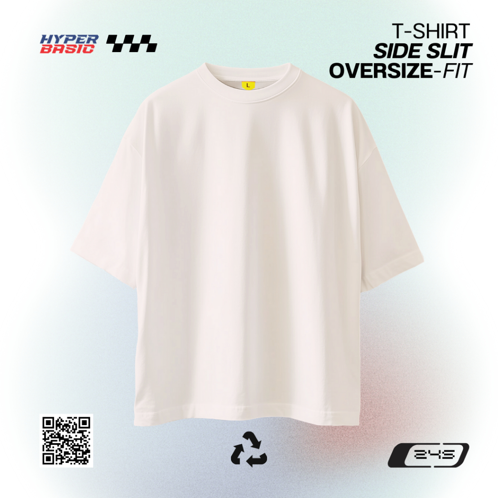 𝐇𝐲𝐩𝐞𝐫𝐛𝐚𝐬𝐢𝐜 Baju Kaos Polos Oversize Belah Samping Tanpa Saku Bahan Katun Combed 24s Pria Wanita Warn