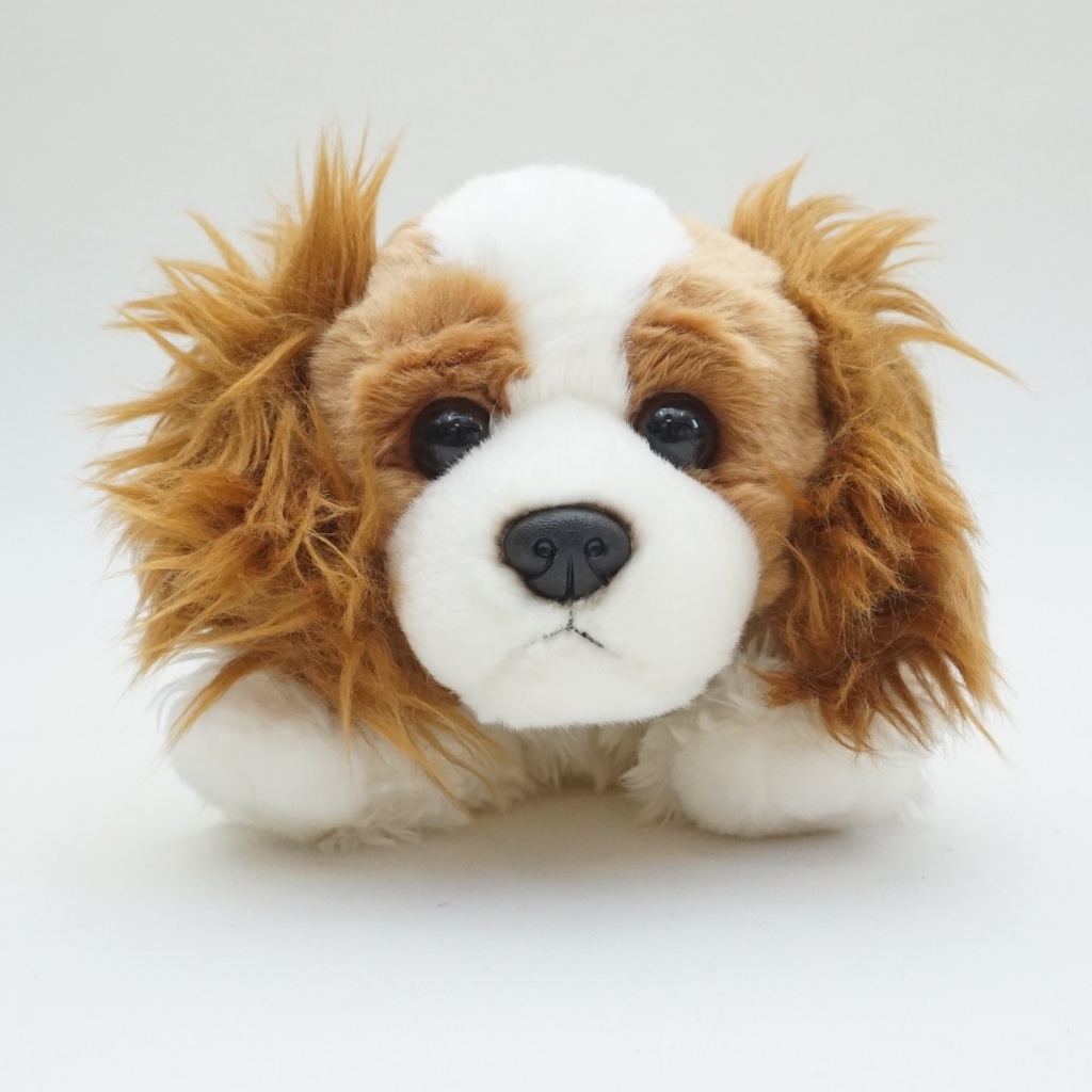 boneka anjing lassie spaniel coklat putih real