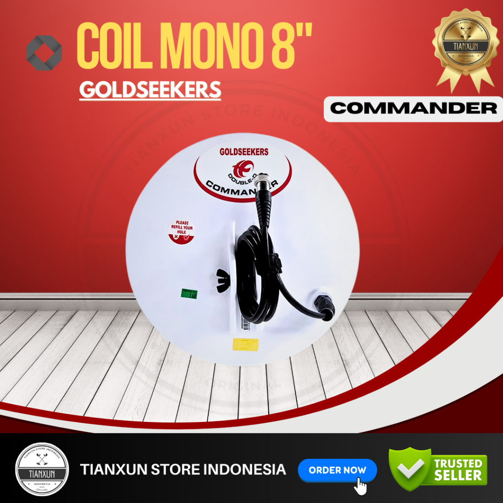 ORIGINAL COIL MONO SNIPER COMMANDER 8" INCH Koil Kumparan Metal Detektor Logam GFX7000 GDX8000 GPX50
