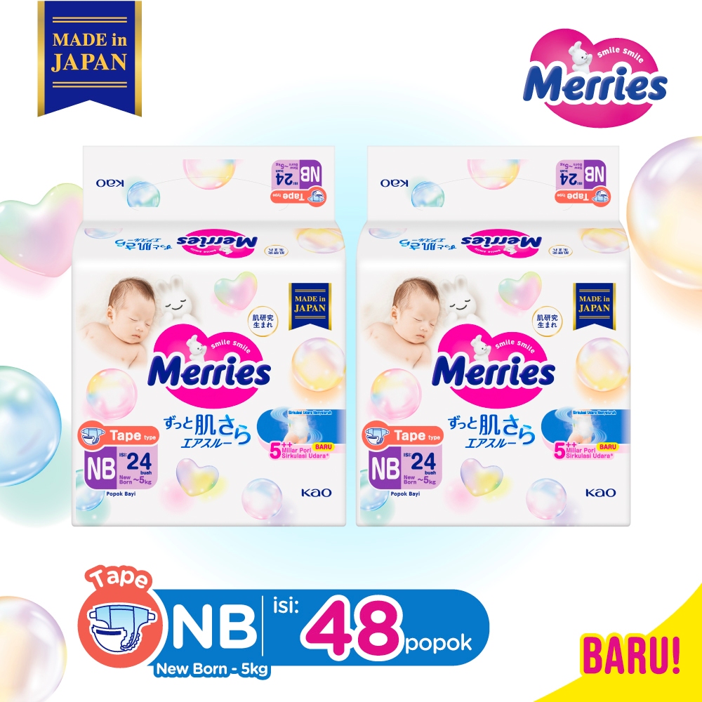 Merries Premium Popok Bayi Perekat NB 24 x2
