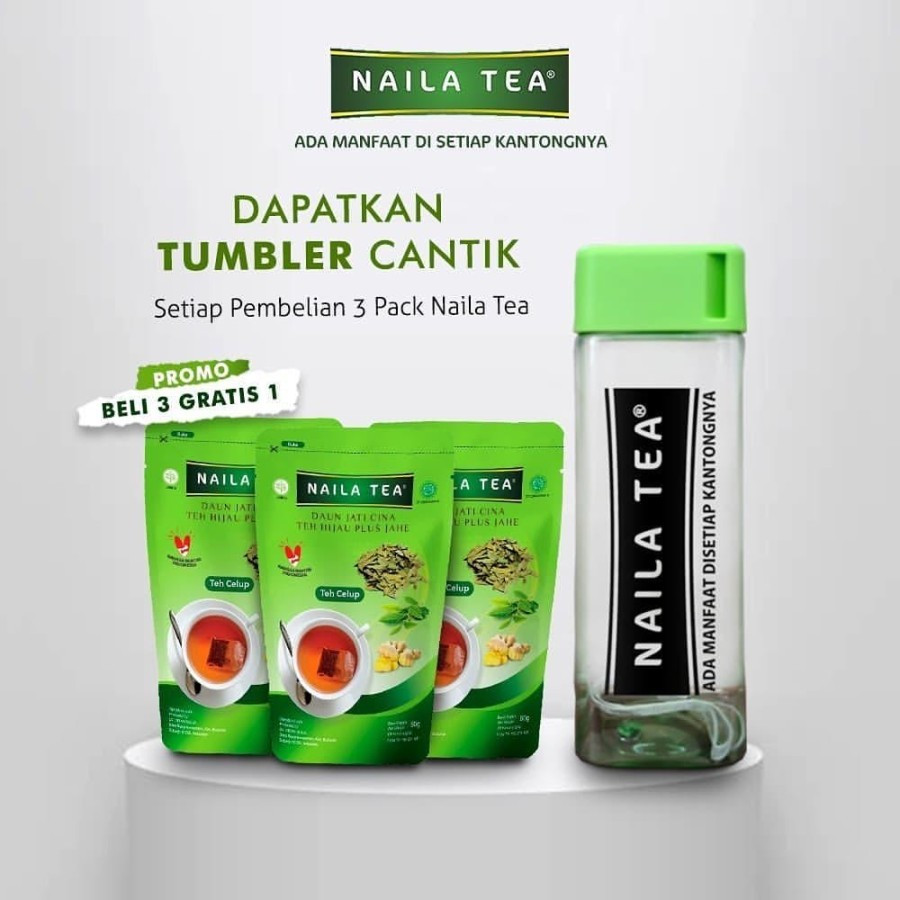 Paket 3 NAILA TEA Teh Jati Cina Peluntur Lemak Diet Detox Slimming Teatox Pelangsing AMAN HALAL BPOM