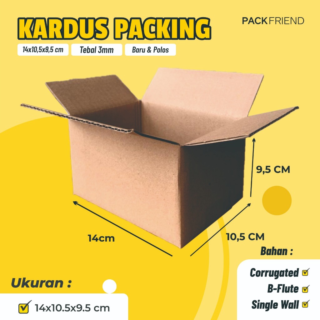 

Kardus Packing/ Box Packing uk 14x10.5x9.5 cm/ B-Flute/ Corrugated Box/ Packaging