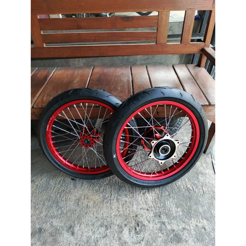 Roda Set Semi Cacing CRF 140/160 Ring 17 Ban Primax SK01 Murah