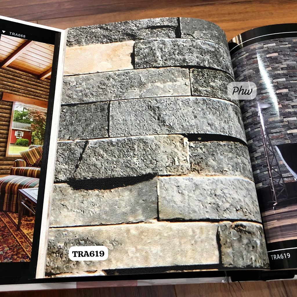 Wallpaper Dinding Motif Batu Alam Andesit Natural 3D Premium Terra