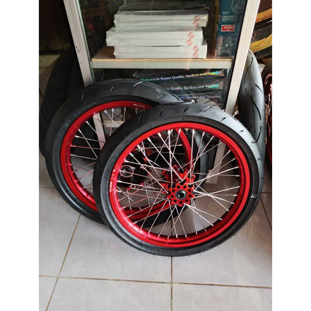 Wheelset CRF Semi Cacing Ban Primax Baru Ring 17 Velg Ukur 140/160