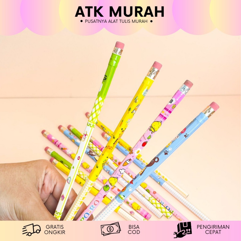 

1 LUSIN (12PCS) PENSIL 2B DAN PENGHAPUS KARAKTER KARTUN MURAH PS-1253 ALAT TULIS MURAH TERJANGKAU