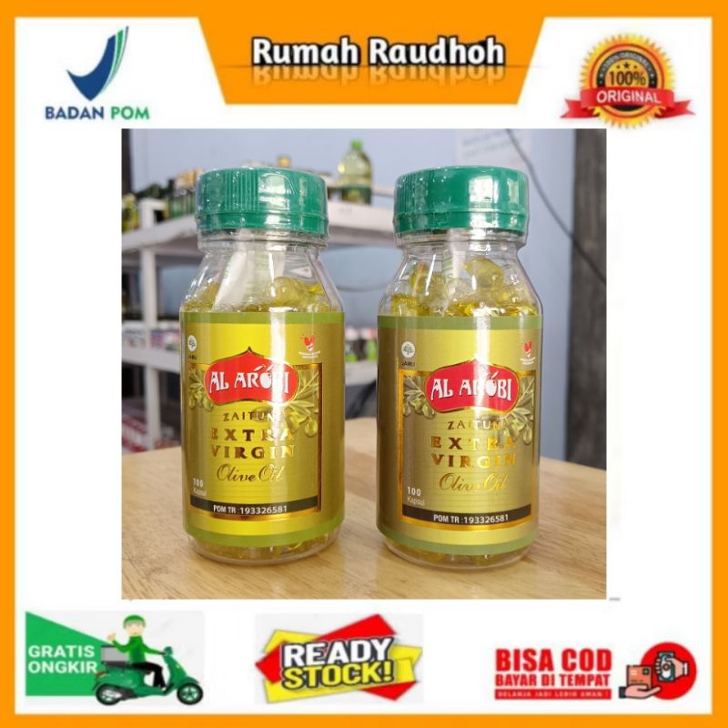 

KAPSUL MINYAK ZAITUN AL AROBI OLIVE OIL EXTRA VIRGIN 100 KAPSUL - MENGATASI WAJAH BERMINYAK/PENCEGAH KANKER/MENGATASI RAMBUT RONTOK/PENCEGAH BIBIR KERING/JANTUNG