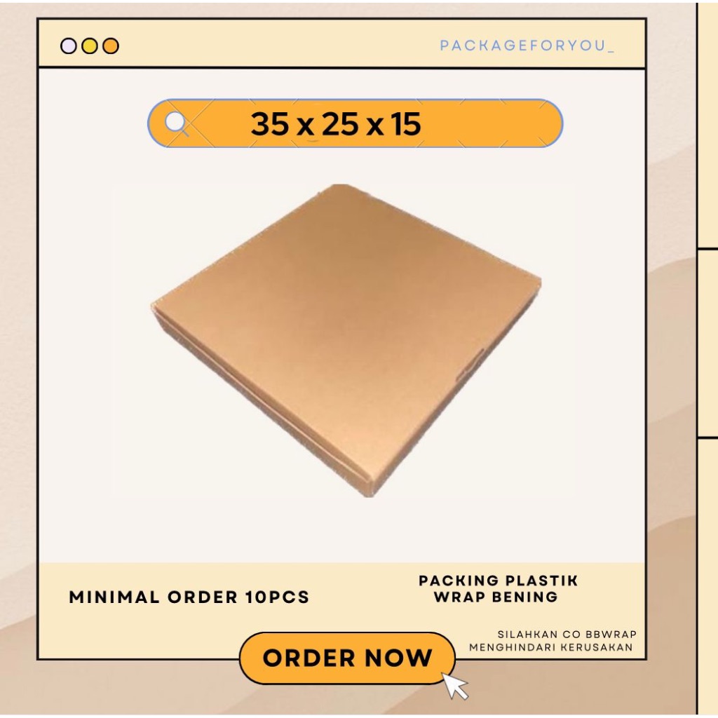 

Box/Mini Box/Dus Die Cut 35x25x15 cm Pizza Packaging Polos Olshop