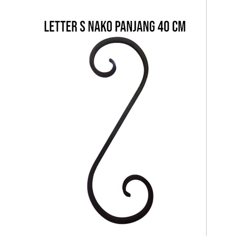 LETTER S NAKO PANJANG 40 CM ornamen pagar besi