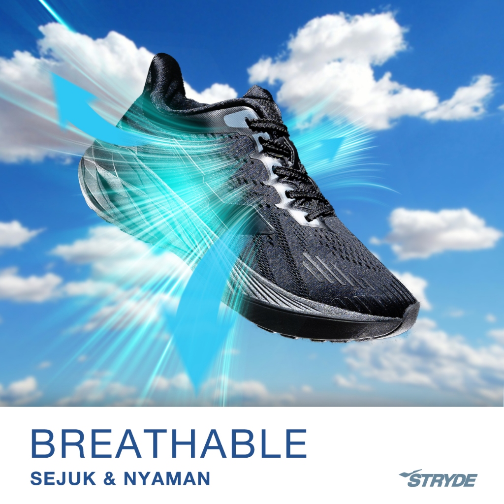 Hot Product Heiden Heritage [Hrtg] - Stryde Raven - Ultra Black - Sepatu Sport Running Sekolah