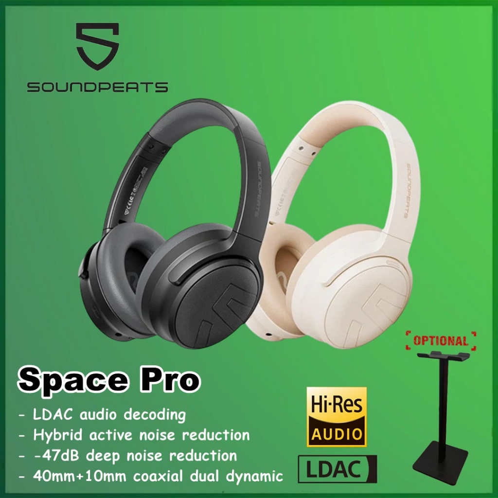 Soundpeats Space Pro Over Ear ANC Active Noise Canceling Headphones