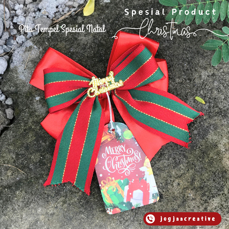 

PITA SIAP TEMPEL PITA NUANSA NATAL PITA UNIK/Hiasan Pita Hampers/Hiasan Pita Parsel/Hiasan Hampers Natal