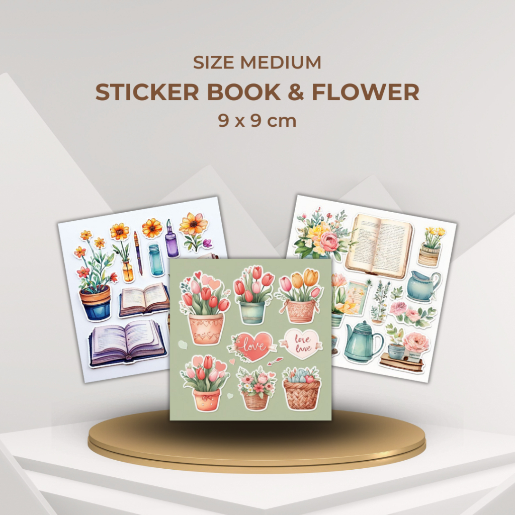 

STICKER BOOKS AND FLOWERS AESTHETIC SERIES STIKER DIY SCRAPBOOK ART KERAJINAN HIASAN BUKU KERTAS KACA KAYU ESTETIK TUMBLR CASE HP LAPTOP AESTHETIK JOURNAL CUSTOM MURAH SUPER SMALL SIZE 9X9 CM