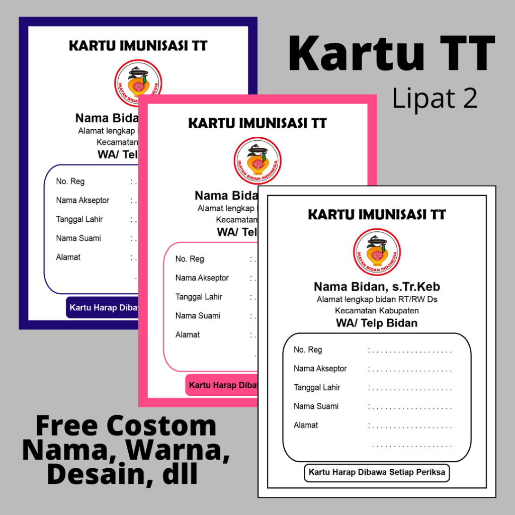 

cutome kartu imunisasi TT