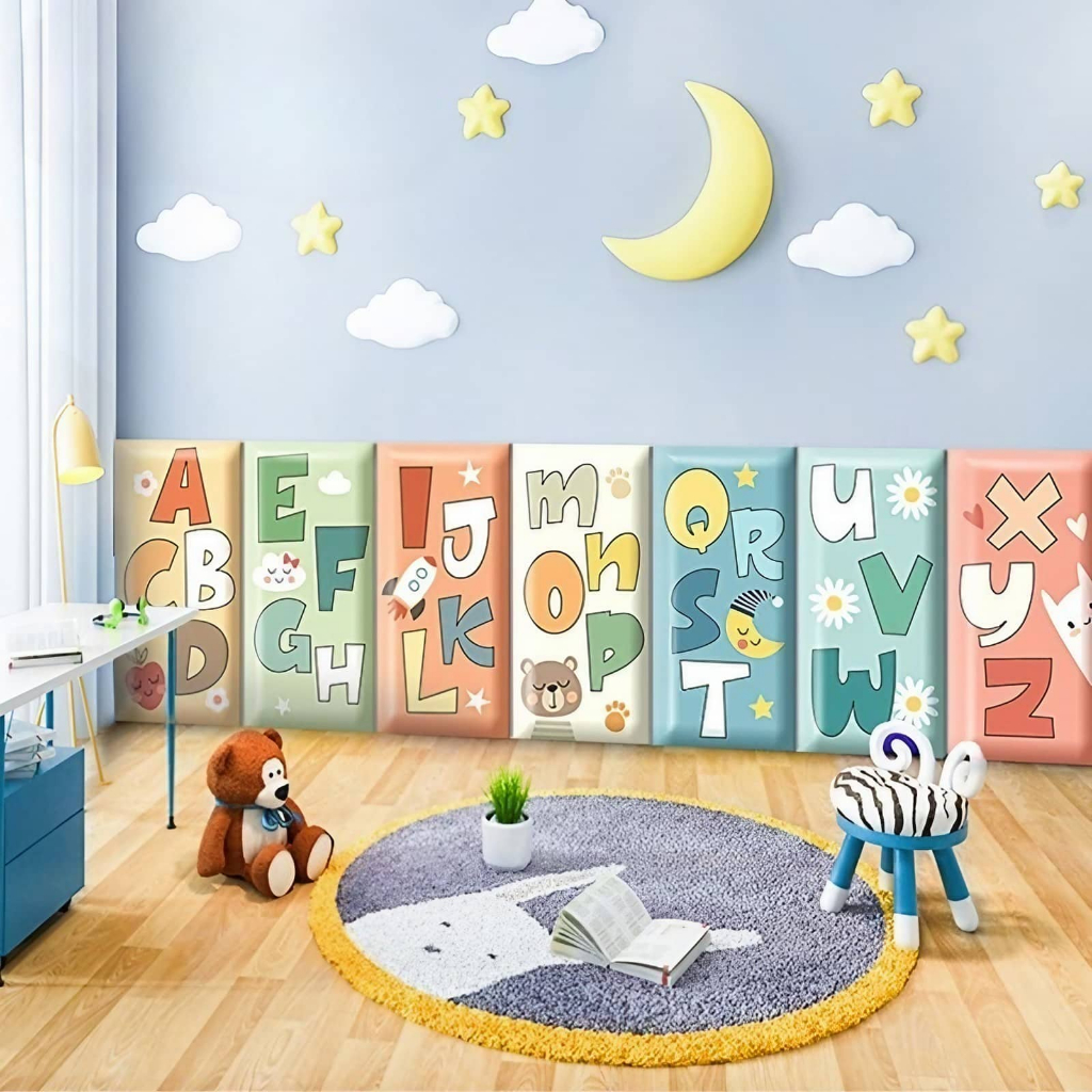 HEADBOARD ABJAD HIASAN DINDING KAMAR WALLPANEL 3D | AKSESORIS RUMAH BISA COSTUM