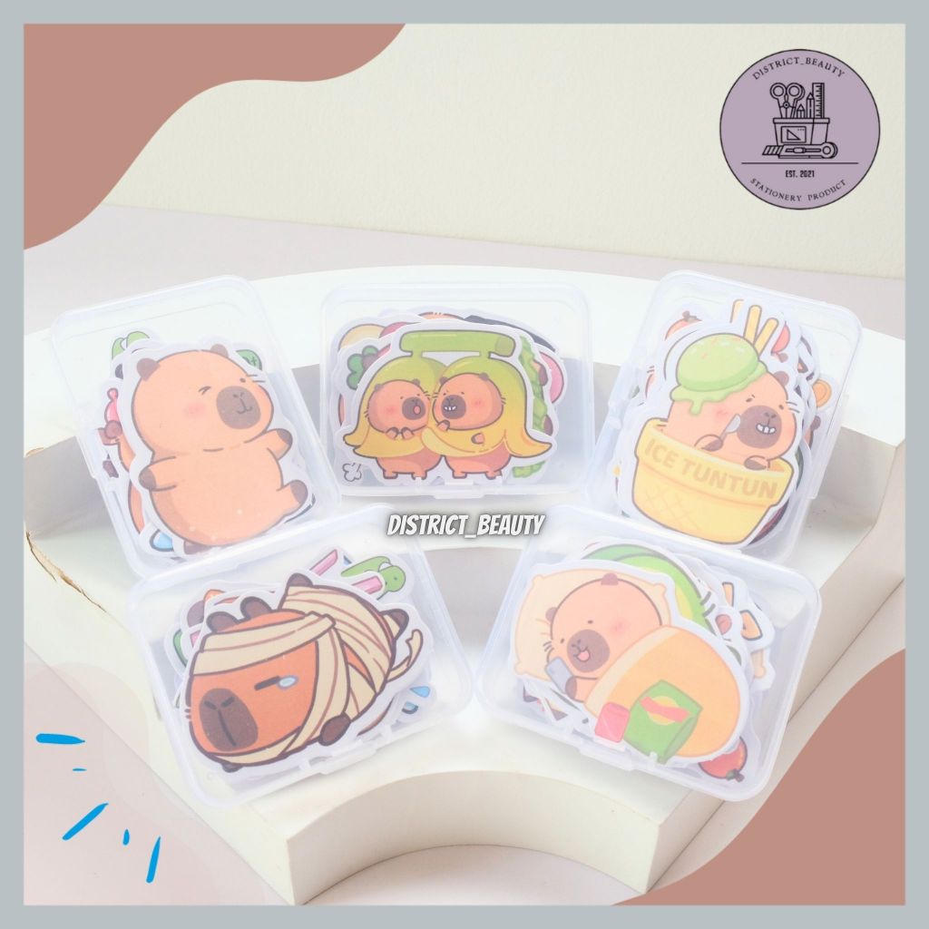 

STIKER BOX MINI CAPYBARA KISS CUT 1 BOX 12 PCS STICKER FULLBODY CAPYBARA KAPIBARA CAPPYBARA STIKER KERTAS MOTIF CAPYBARA