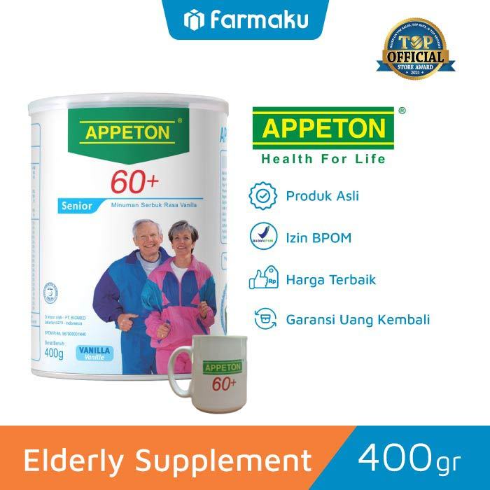 

Appeton 60+ Susu Kesehatan Lansia / Orang Tua Rasa Vanila 400 gr