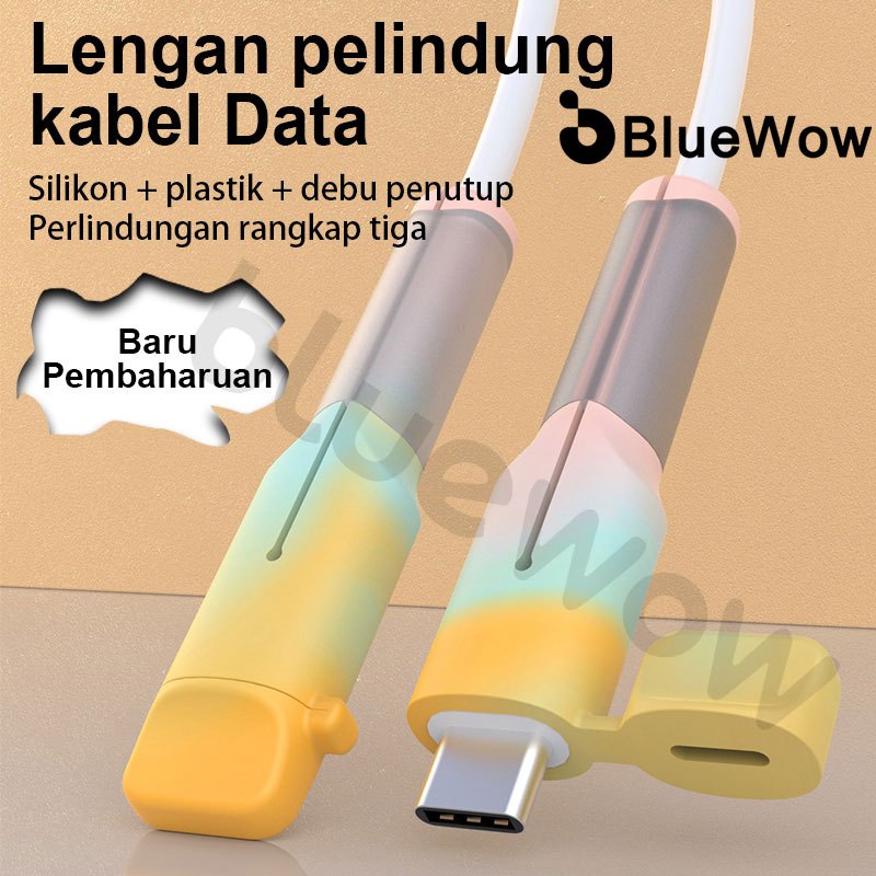 BlueWow Pelindung Kabel Charger Kabel Data Kawat Kabel Data HP Untuk Iphone Samsung Xiaomi Oppo Huaw